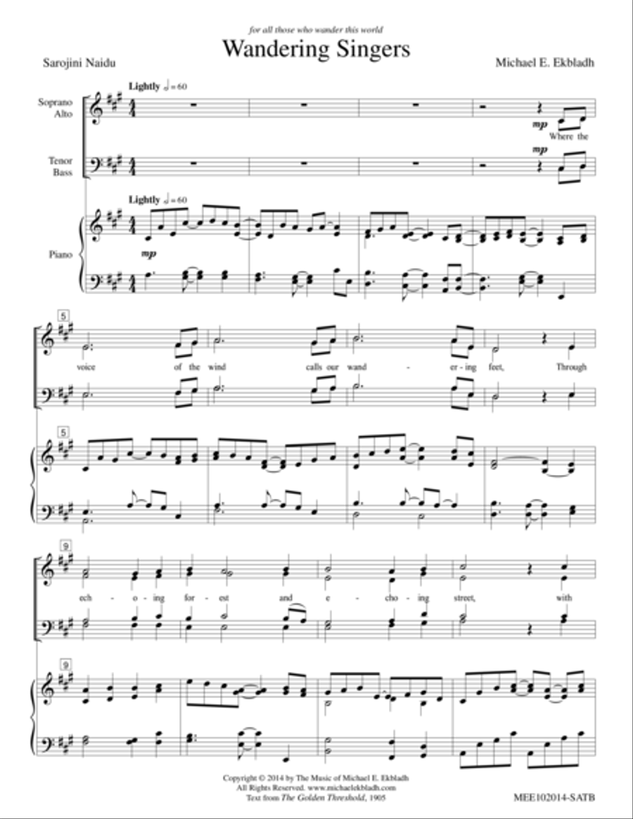 Wandering Singers - SATB image number null