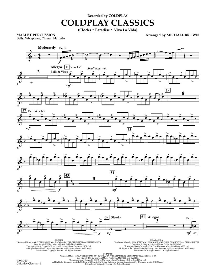 Coldplay Classics - Mallet Percussion