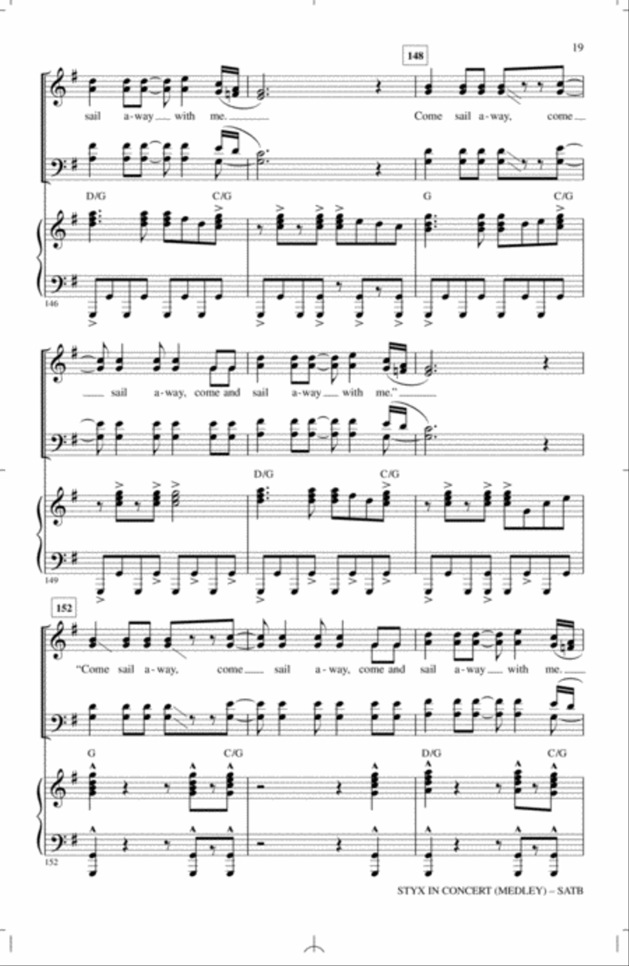 Styx In Concert (Medley) 4-Part scores gallery preview page 18