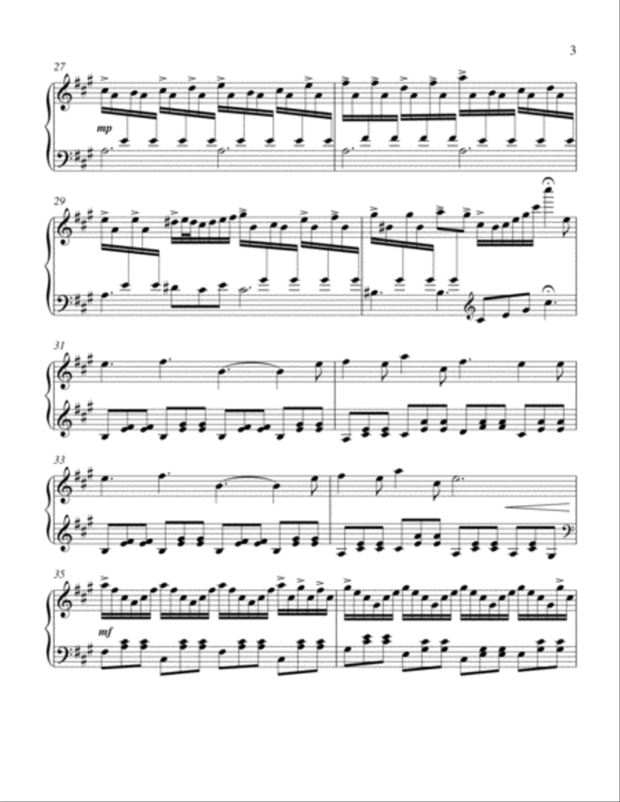 A Christmas Medley (O Come, O Come Emmanuel / O Holy Night / God Rest Ye Merry, Gentlemen) Piano Solo scores gallery preview page 3