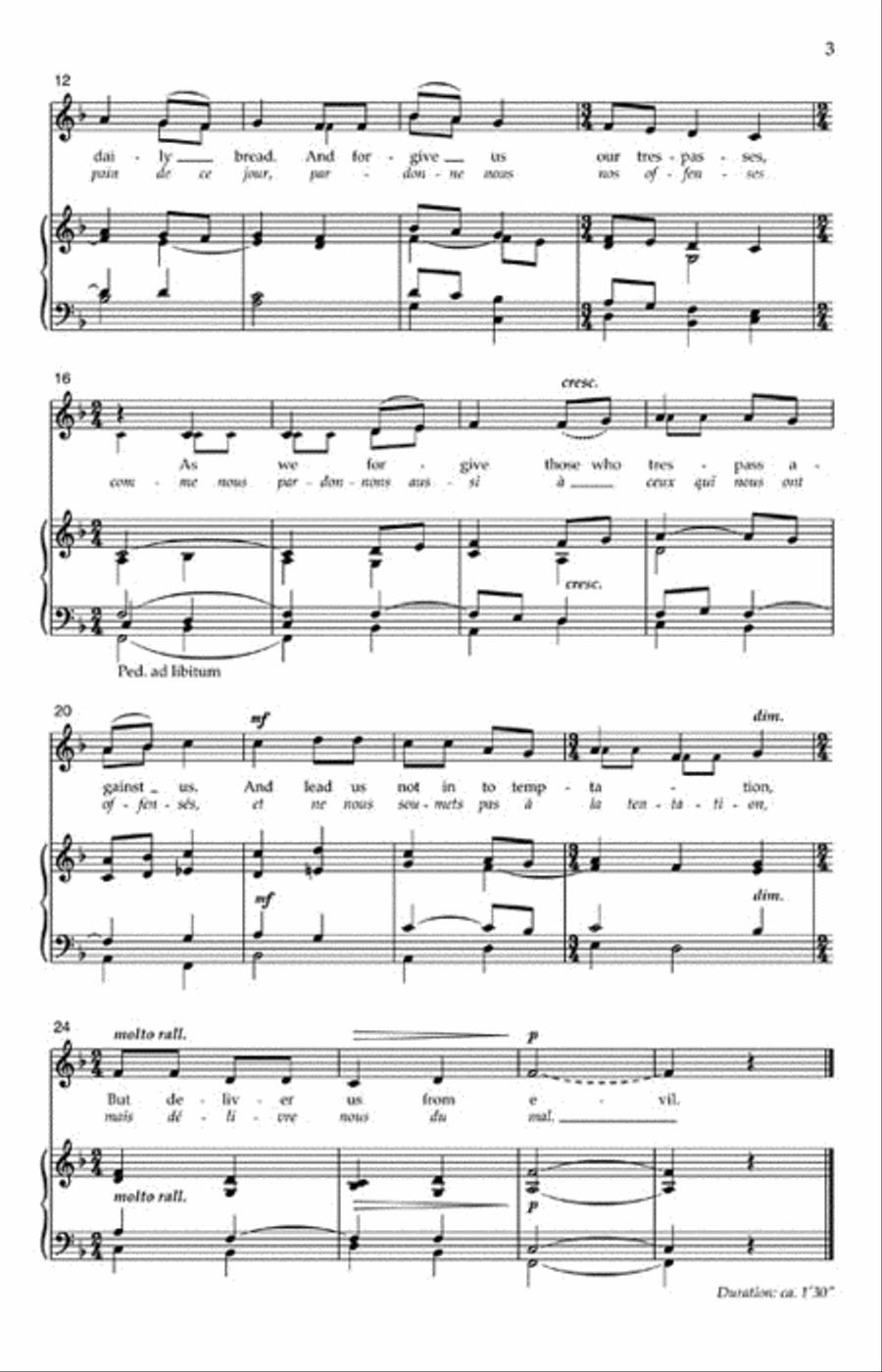 Our Father (Notre Pére) Unison Choir scores gallery preview page 3