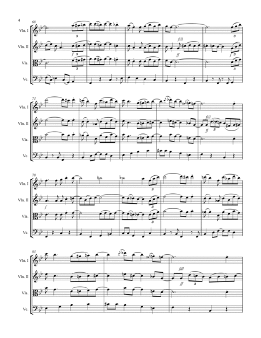 A Closer Walk With Thee (for String Quartet) String Quartet scores gallery preview page 5