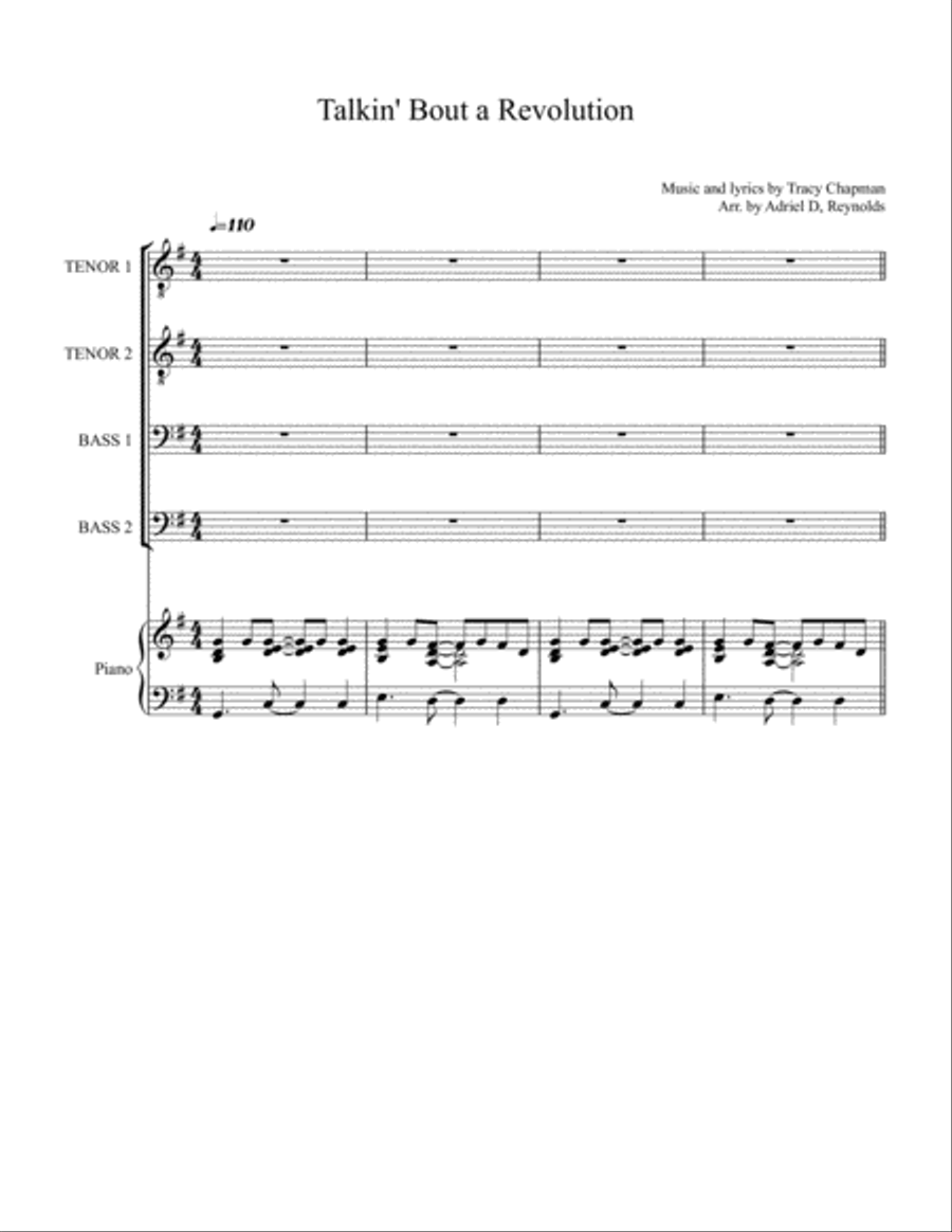 Talkin' Bout A Revolution TTBB scores gallery preview page 1