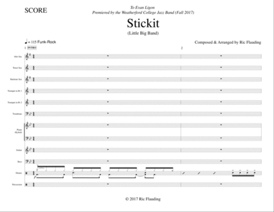 Stickit (Jazz Band) Jazz Ensemble scores gallery preview page 2