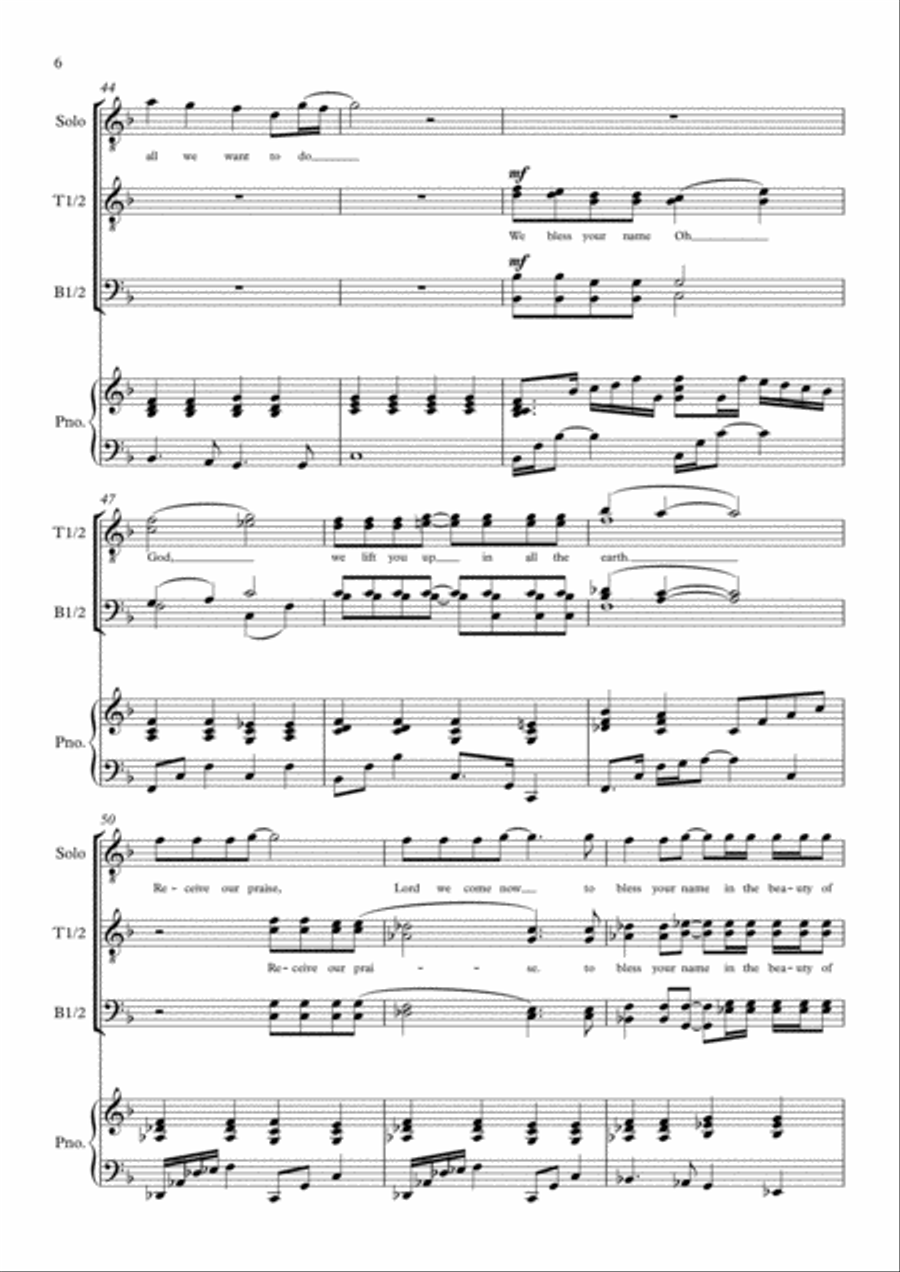We bless your name - TTBB TTBB scores gallery preview page 6