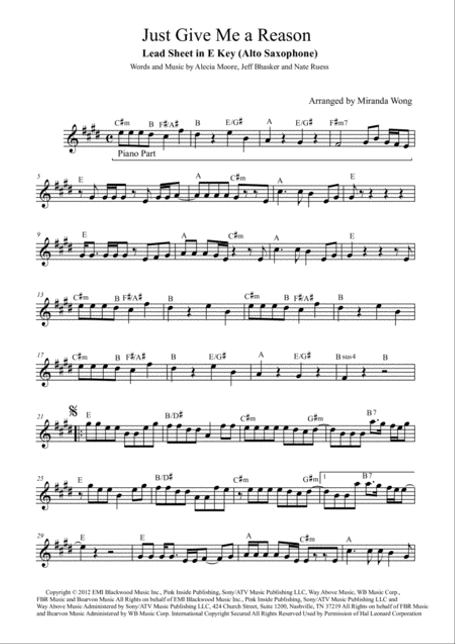 Just Give Me A Reason Small Ensemble scores gallery preview page 1