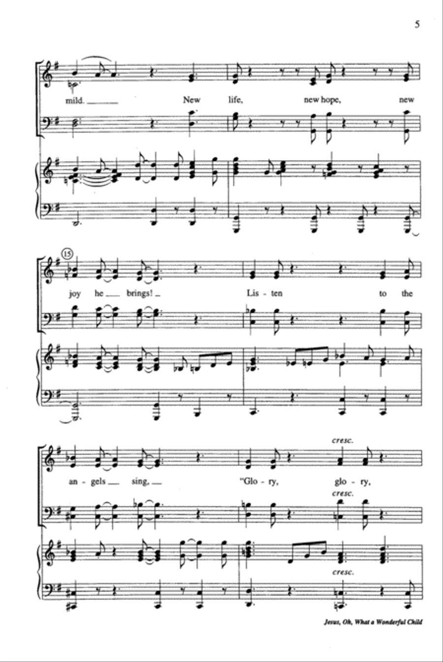 Jesus, Oh, What a Wonderful Child 4-Part scores gallery preview page 4
