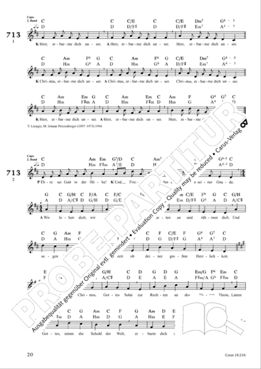 Gitarrenbuch zum Gotteslob. Eigenteile Osterreich / Bozen-Brixen Guitar scores gallery preview page 20