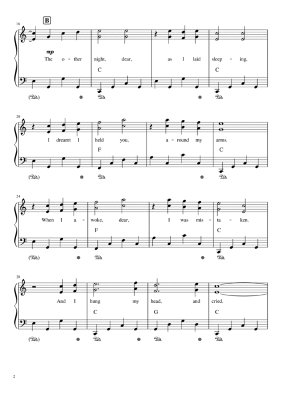 You Are My Sunshine Easy Piano scores gallery preview page 2