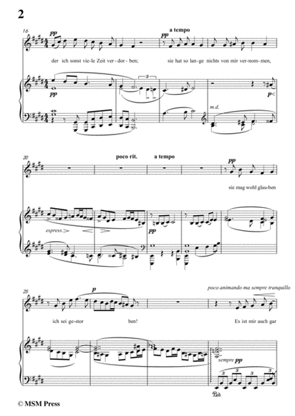 Mahler-Ich bin der Welt abhanden gekommen in E Major,for Voice and Piano image number null