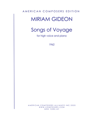 [Gideon] Songs of Voyage for High Voice and Piano