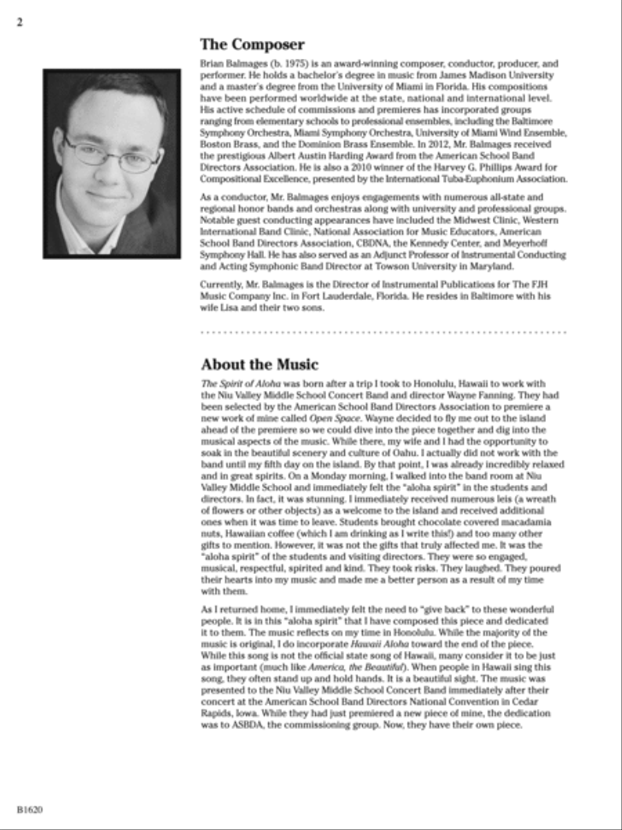 The Spirit of Aloha (Island Dance): Score Concert Band scores gallery preview page 2