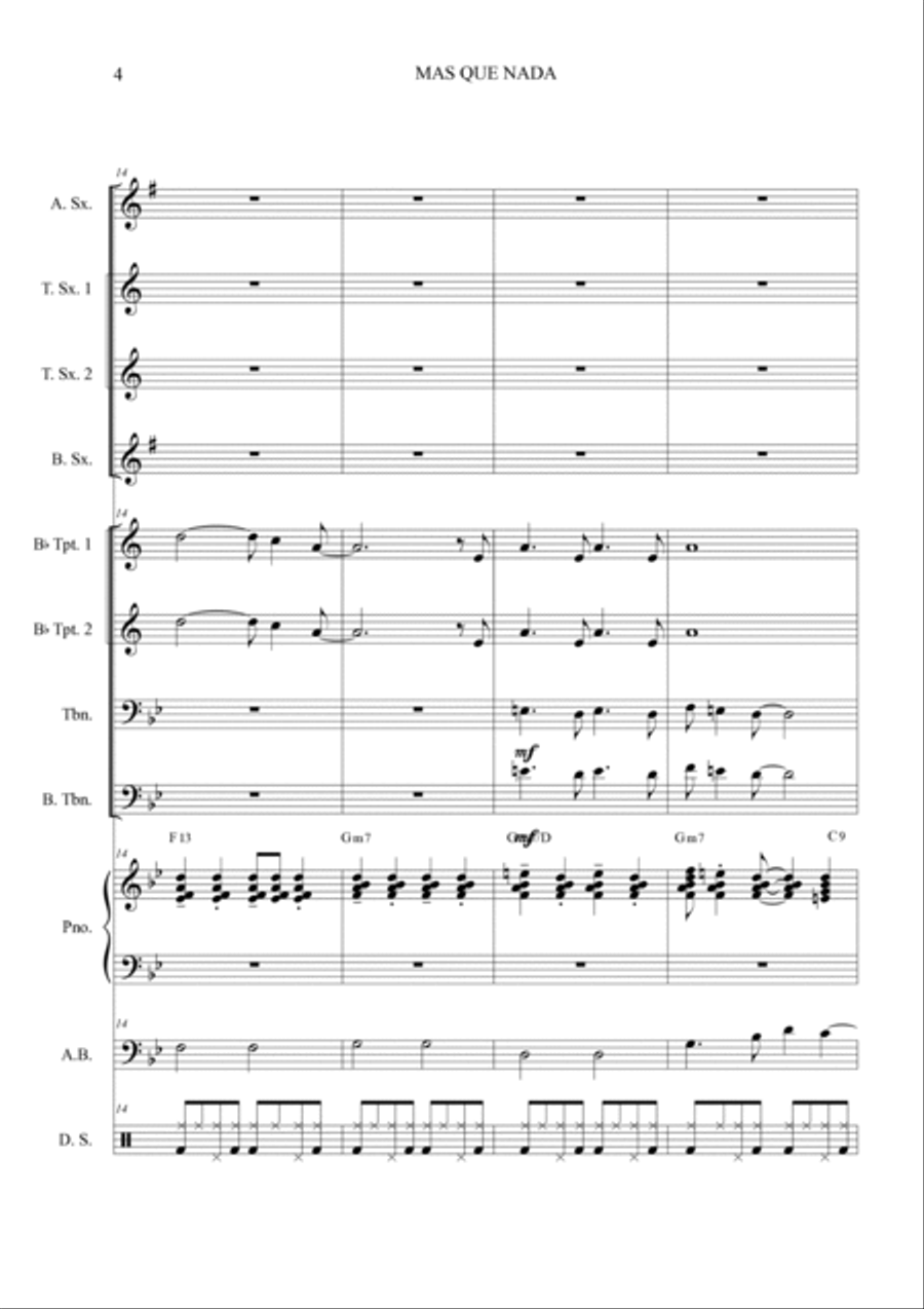 Mas Que Nada Jazz Ensemble scores gallery preview page 4