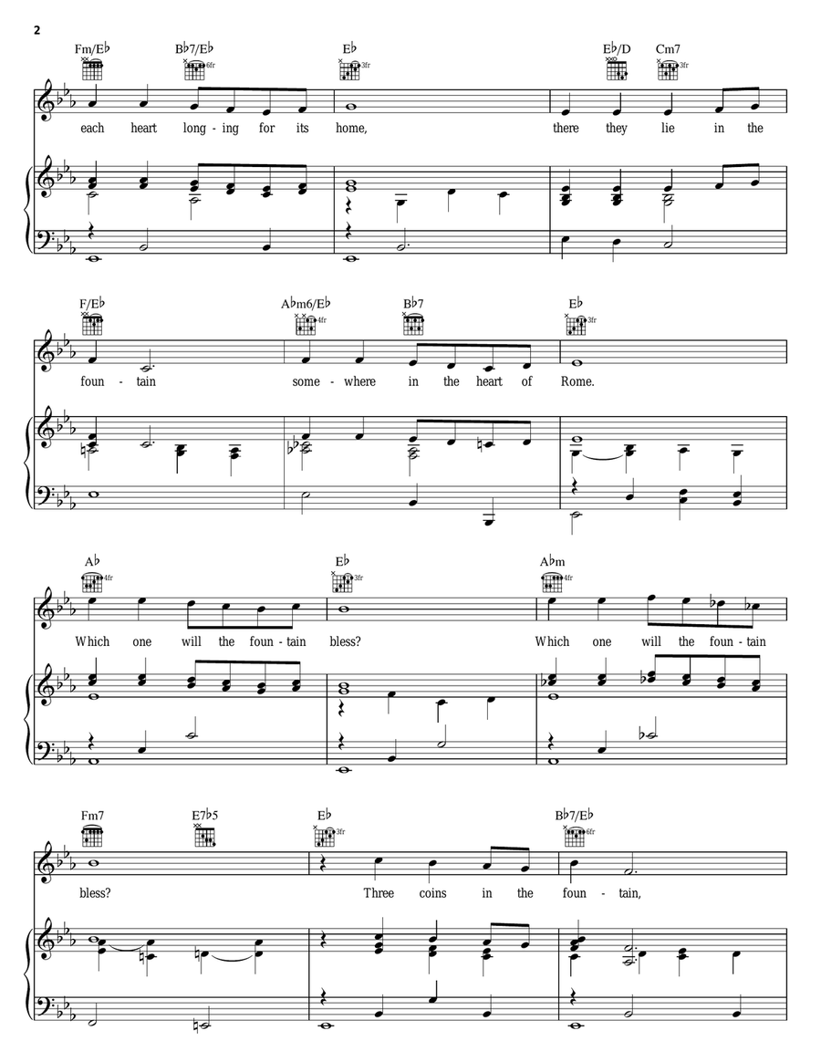 Three Coins In The Fountain Guitar scores gallery preview page 2