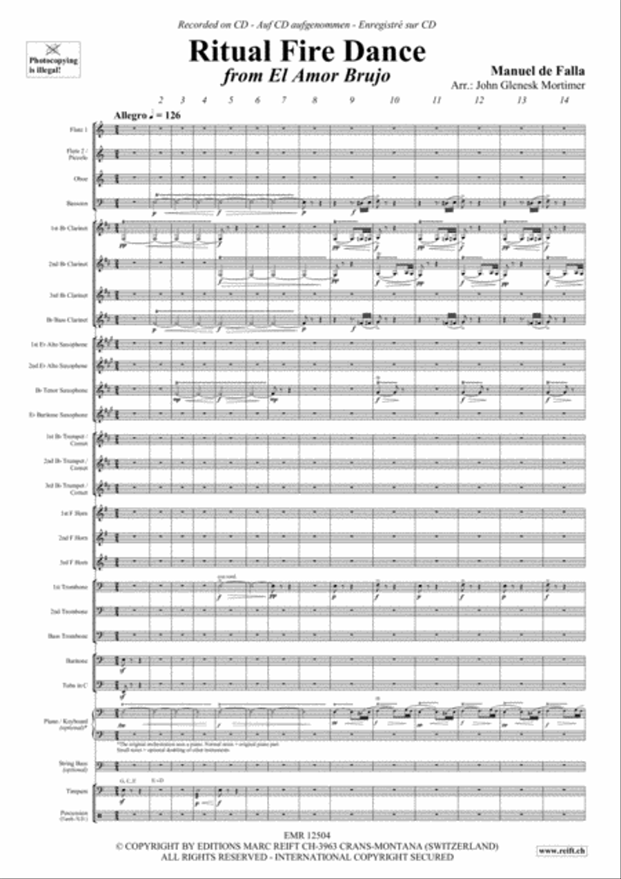 Ritual Fire Dance Concert Band scores gallery preview page 3