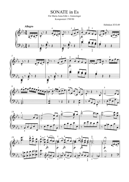Haydn-Piano Sonata in E♭ major,Hob.XVI.49(Piano solo) image number null