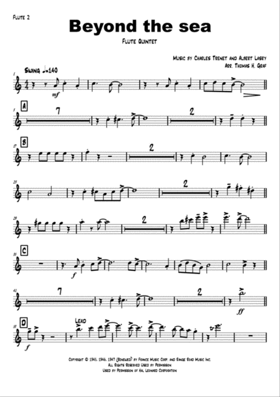Beyond The Sea Woodwind Ensemble scores gallery preview page 6