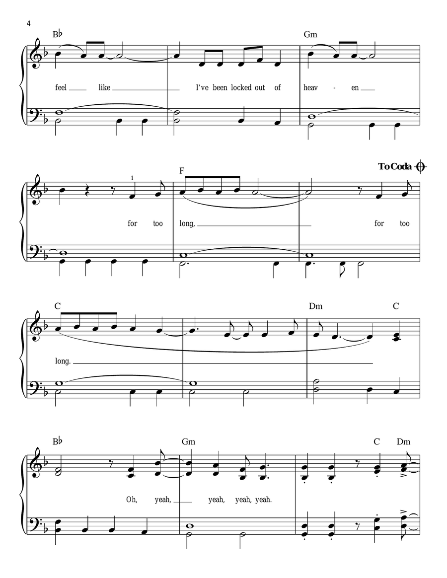 Locked Out Of Heaven Easy Piano scores gallery preview page 4