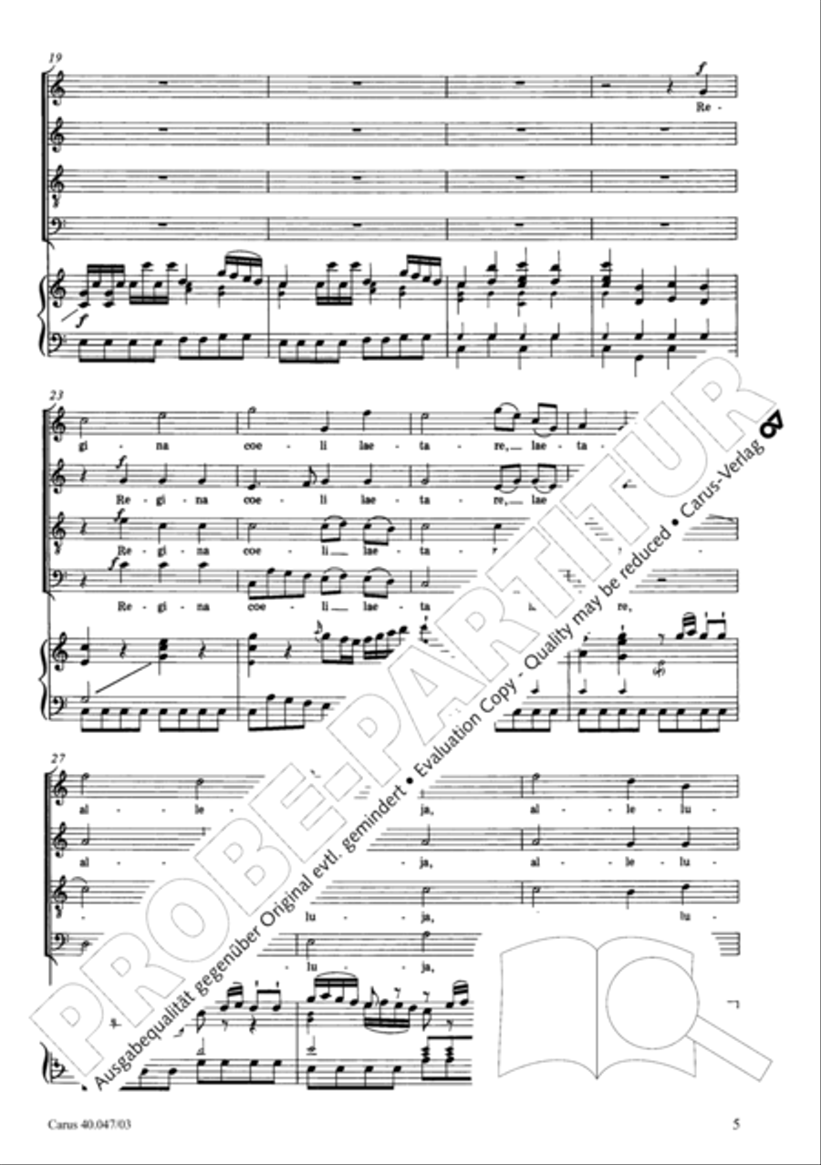 Regina coeli in C major 4-Part scores gallery preview page 6