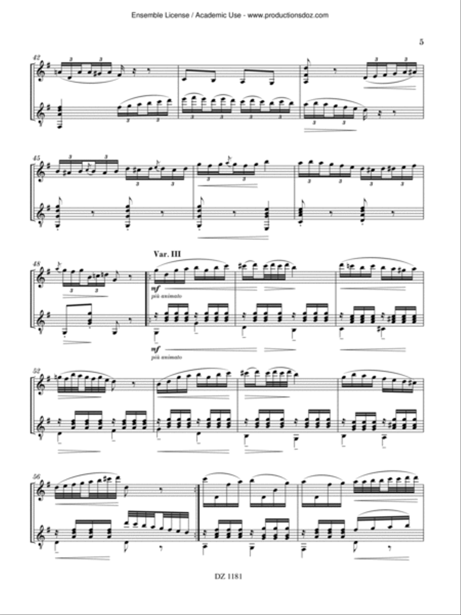 Variazioni su un tema di Haydn Classical Guitar scores gallery preview page 5
