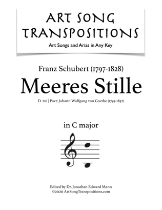 SCHUBERT: Meeres Stille, D. 216 (transposed to C major)