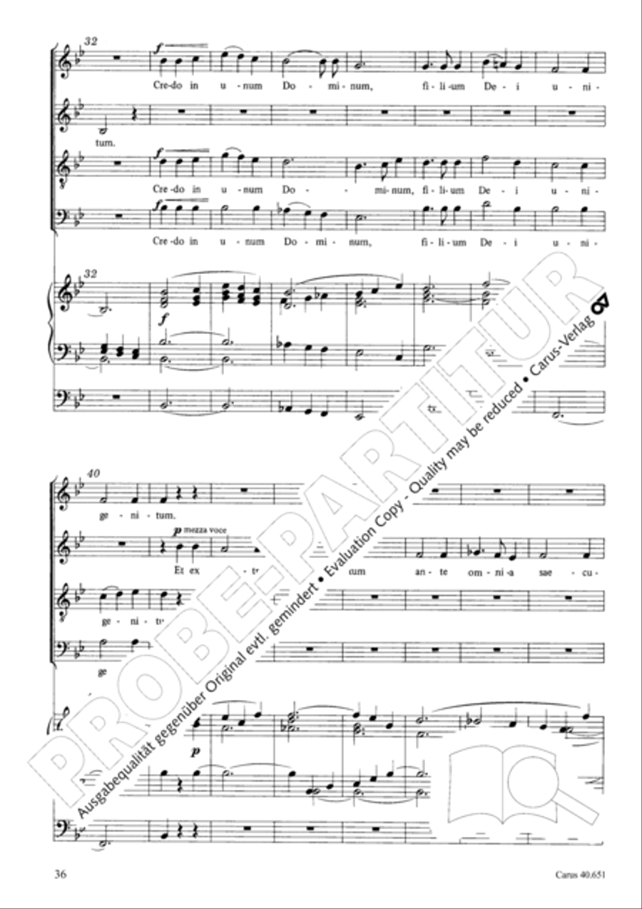 Mass in D Major (Missa in D) 4-Part scores gallery preview page 45