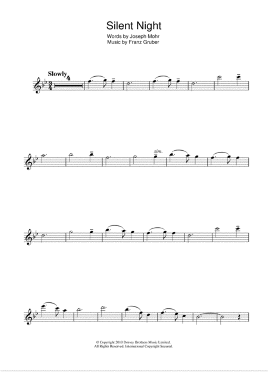 Silent Night Silent Night Flute Solo scores gallery preview page 1
