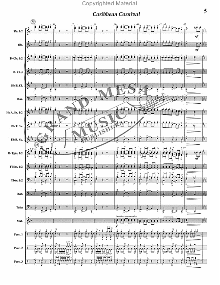 Caribbean Carnival Caribbean Carnival Concert Band scores gallery preview page 6