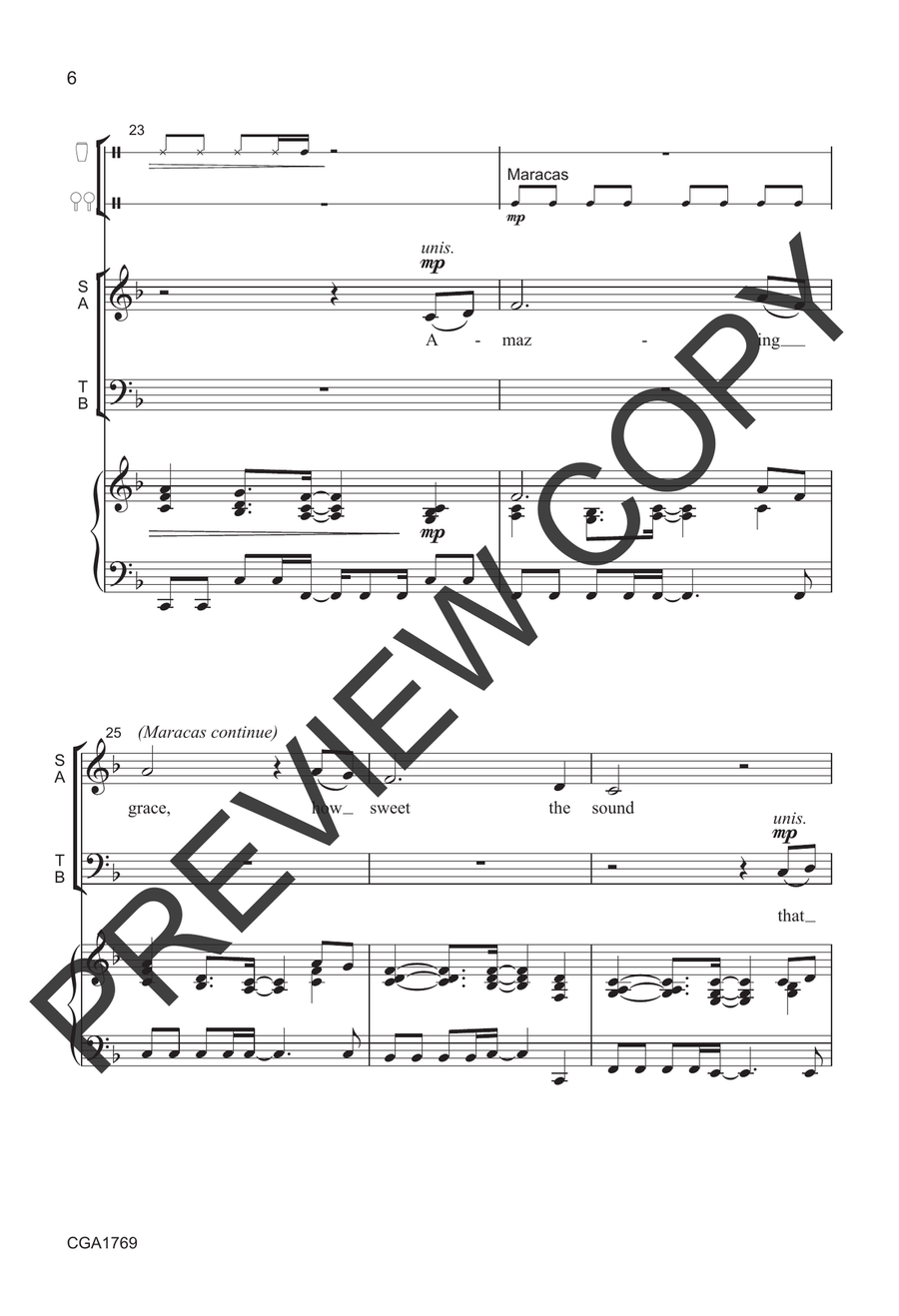 Amazing Grace with Praise, Praise, Praise the Lord Choir scores gallery preview page 6