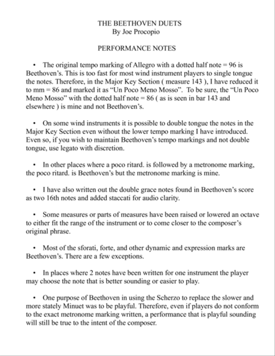 The Beethoven Duets For Saxophone Scherzo No. 5 Woodwind Quartet scores gallery preview page 3