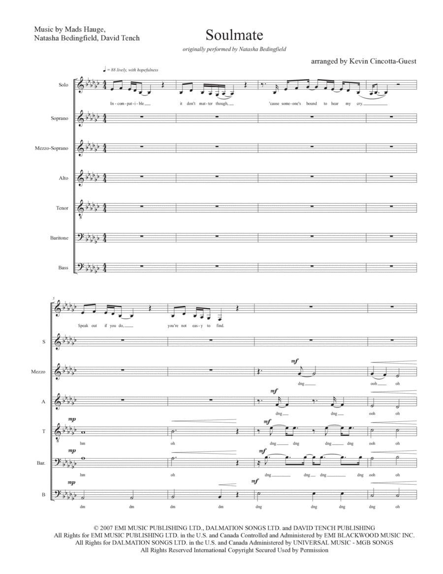 Soulmate 4-Part scores gallery preview page 1