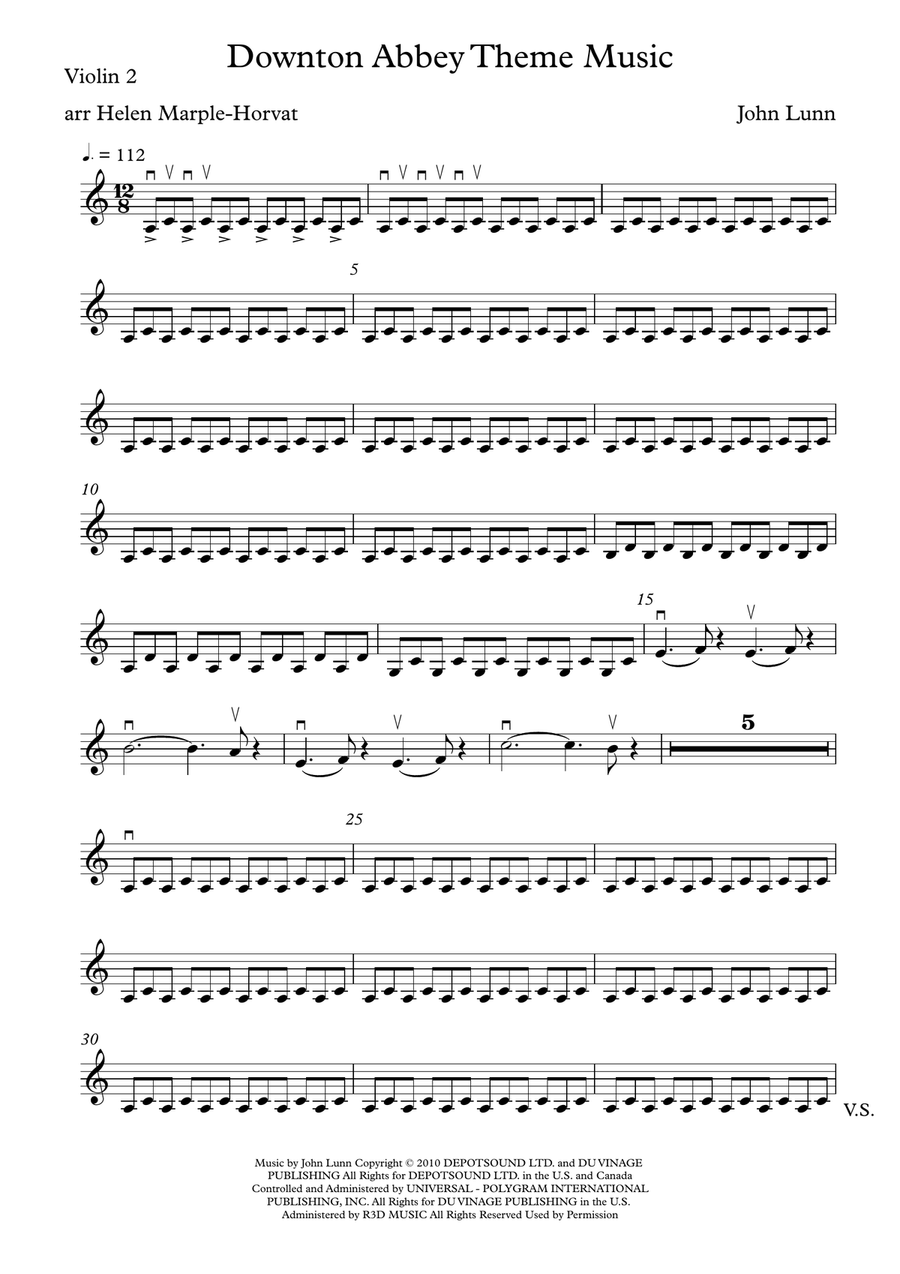 Downton Abbey (theme) String Quartet scores gallery preview page 3