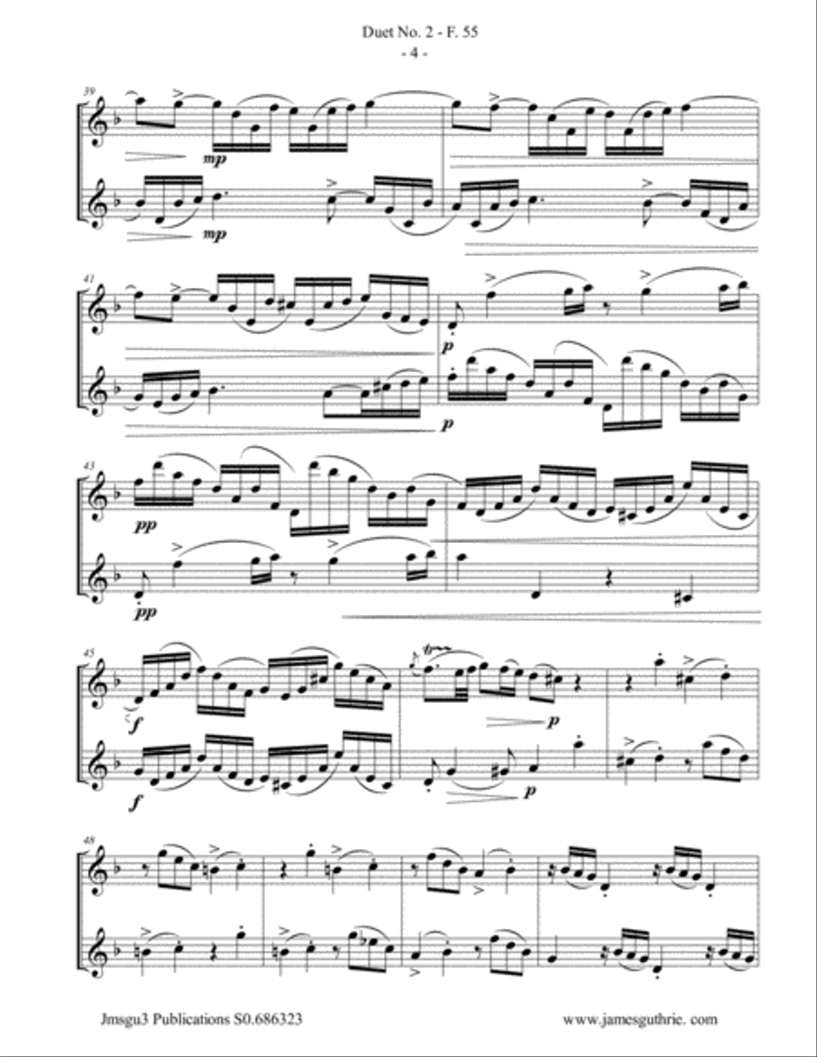 WF Bach: Duet No. 2 for Alto Sax Duo Woodwind Duet scores gallery preview page 4