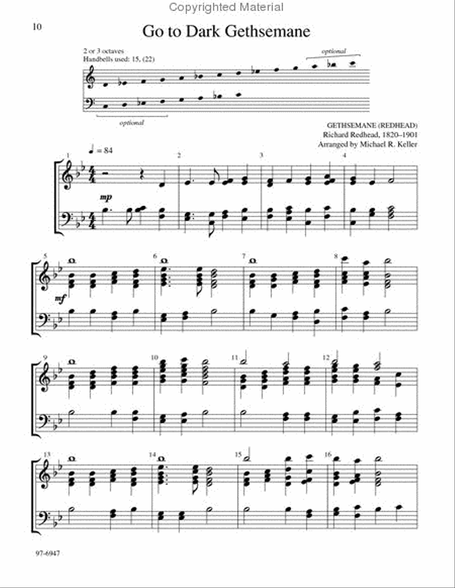 Easy Hymn Arrangements for the Church Year Handbell Choir scores gallery preview page 6