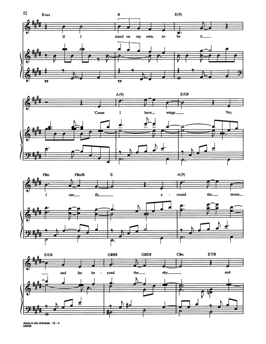 Alone In The Universe (from Seussical The Musical) Piano, Vocal scores gallery preview page 4