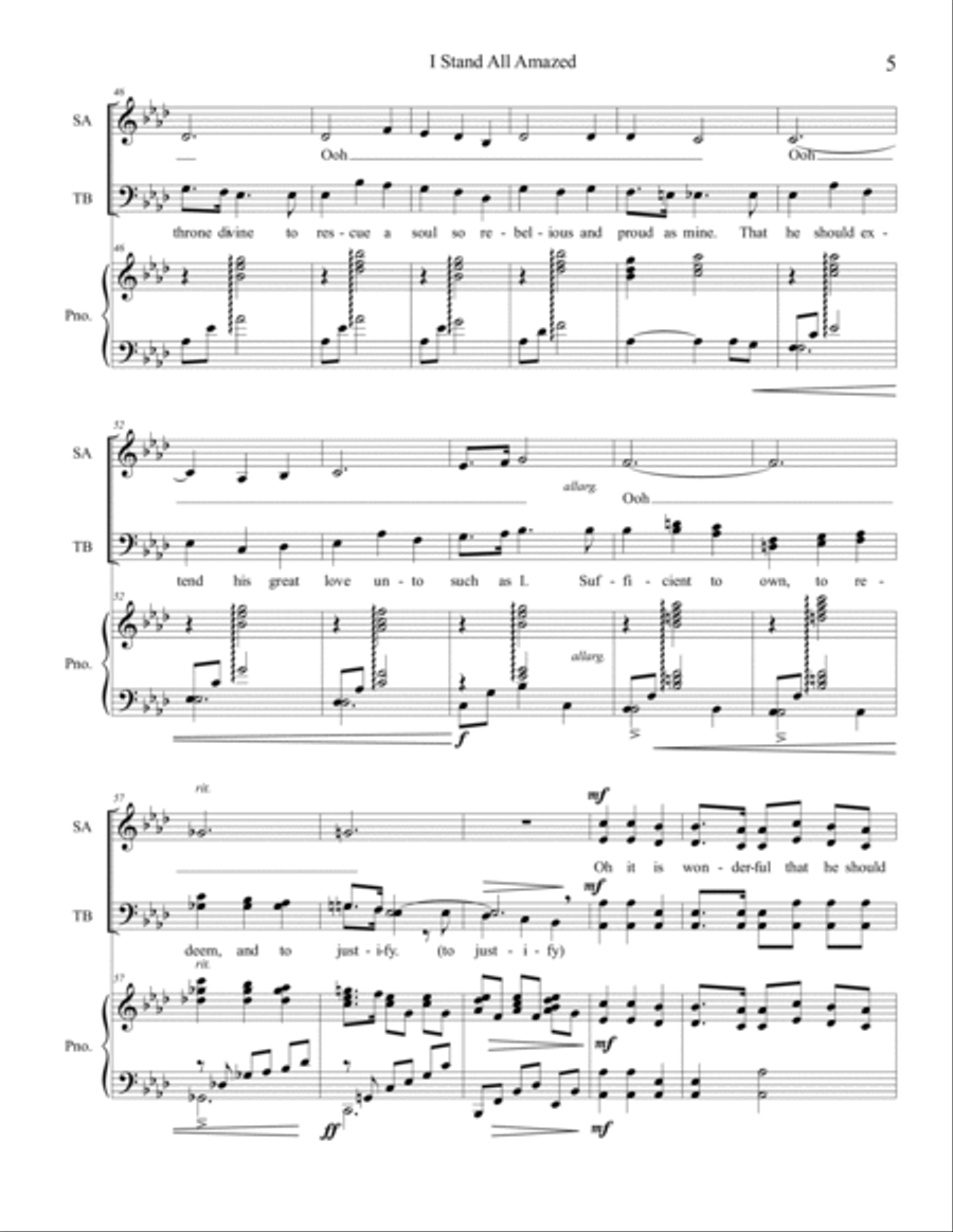 I Stand All Amazed 4-Part scores gallery preview page 6