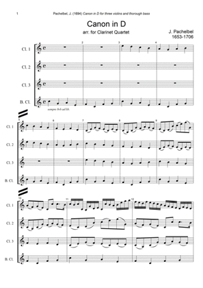J. Pachelbel - Canon in D-dur, arr. for Clarinet Quartet