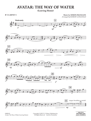 Book cover for Avatar: The Way Of Water (arr. Robert Longfield) - Bb Clarinet 1
