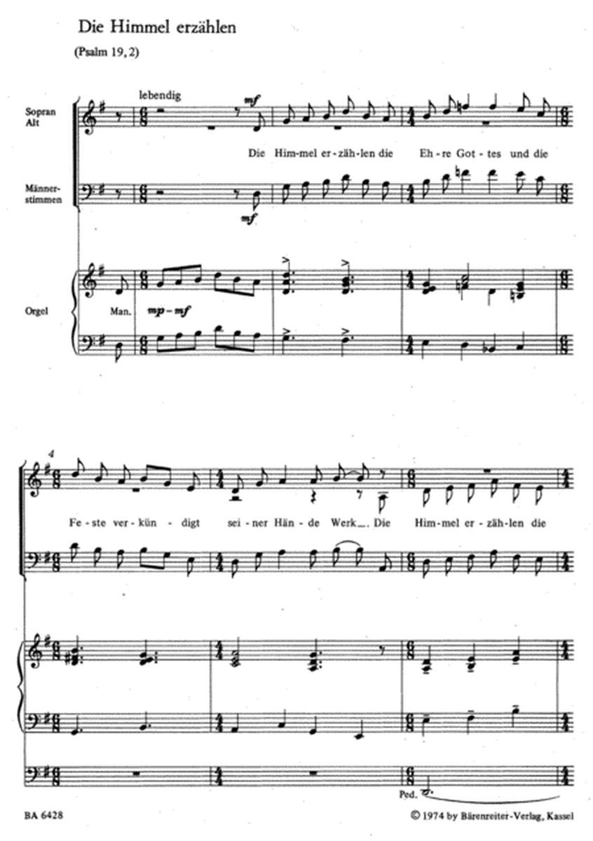 Psalmsprueche for three and four part mixed Choir and Organ