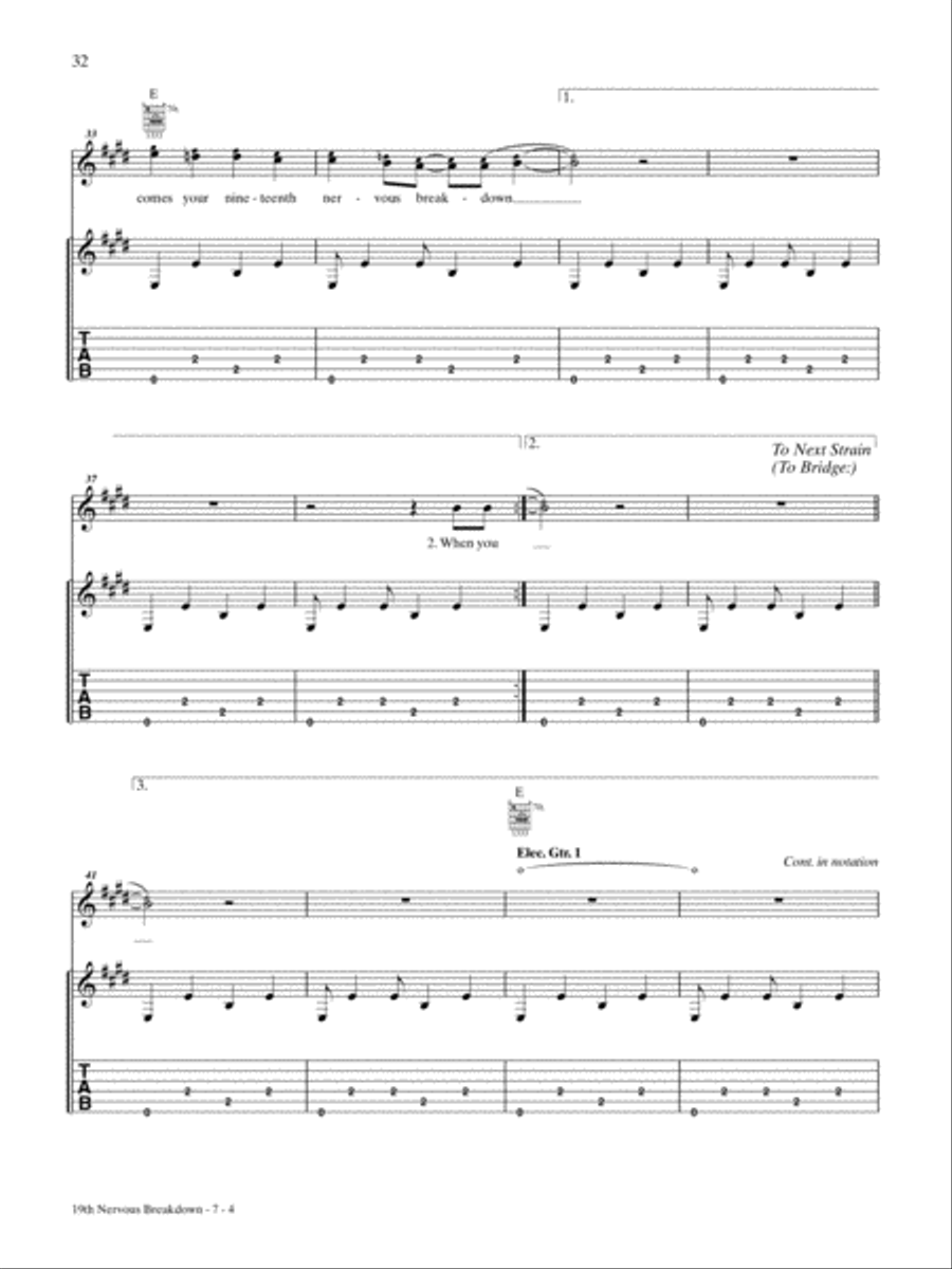 19th Nervous Breakdown Guitar Tablature scores gallery preview page 4