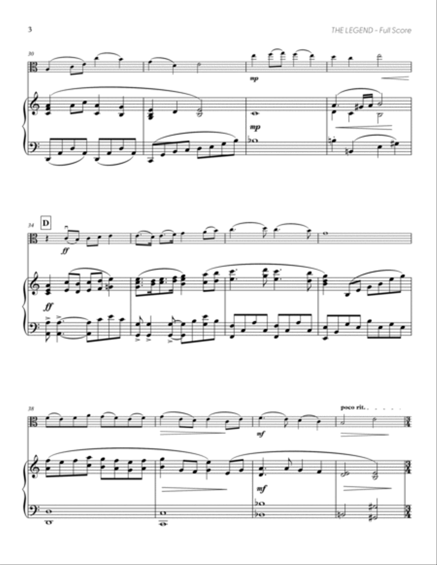 The Legend (from DELTARUNE) (for Solo Viola with Piano Accompaniment) Piano Accompaniment scores gallery preview page 4