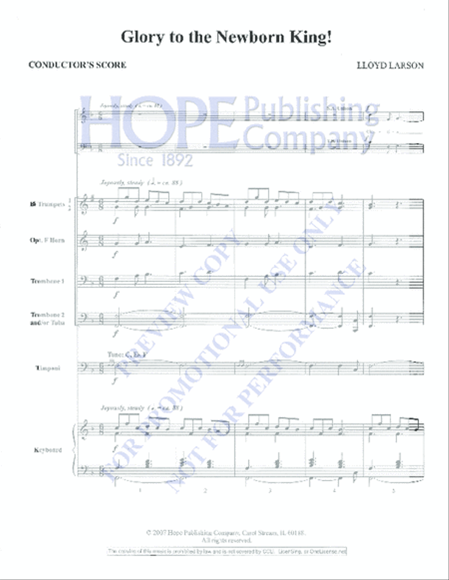 Glory to the Newborn King! 4-Part scores gallery preview page 2