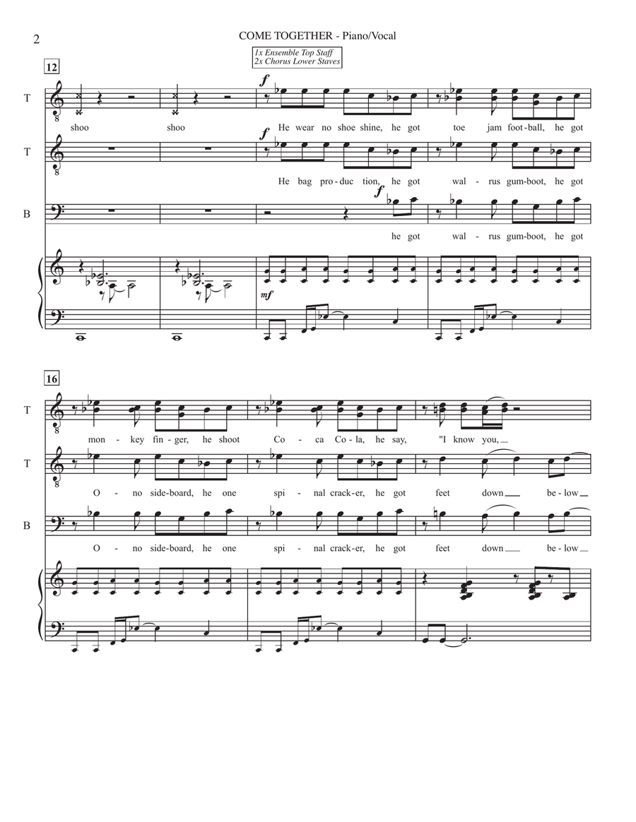Come Together Come Together TTBB scores gallery preview page 2