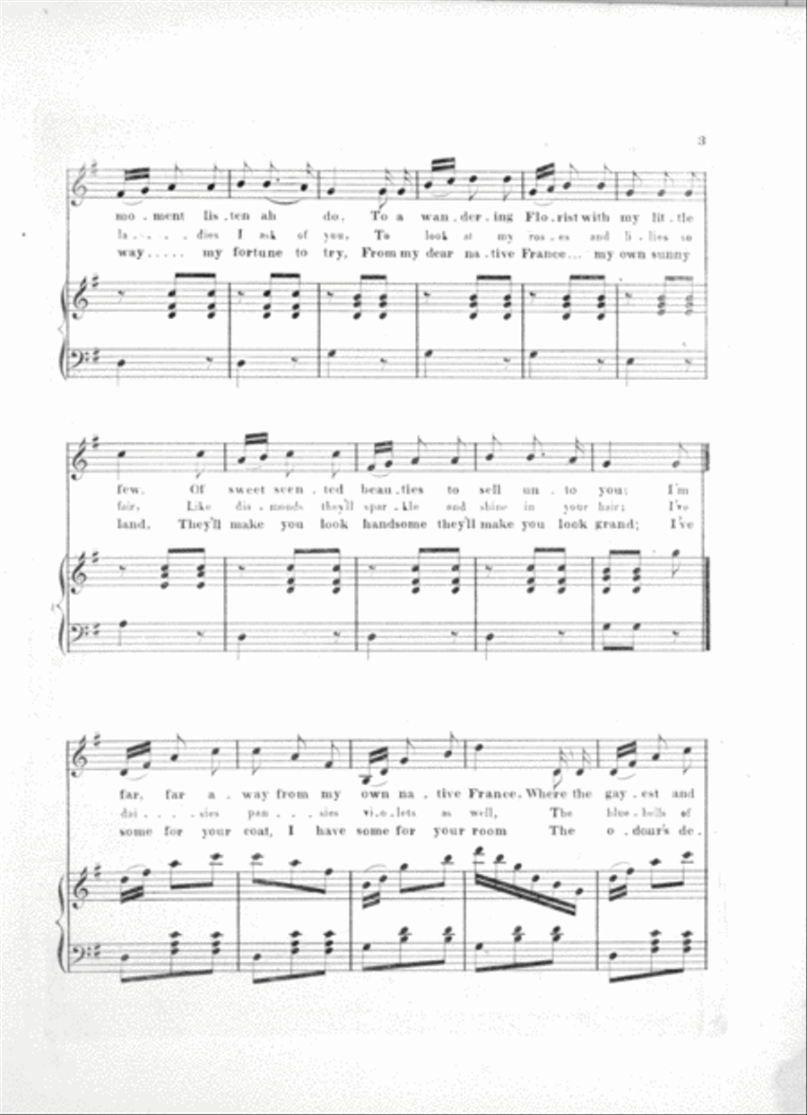 Comic and Character Songs. Sweet Scented Violets Voice scores gallery preview page 3