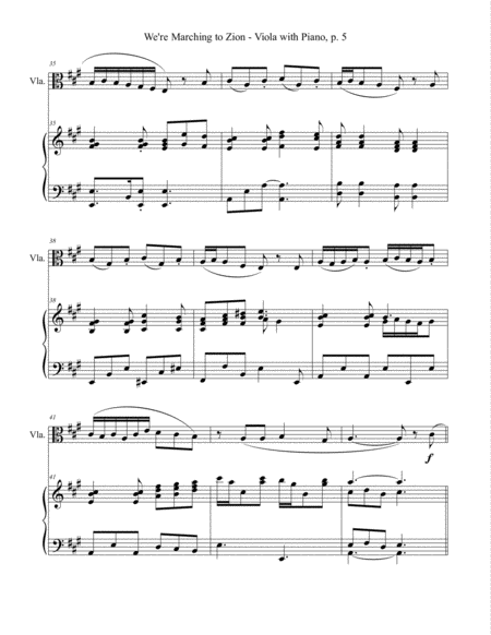 WE'RE MARCHING TO ZION (for Viola and Piano with Score/Part) image number null