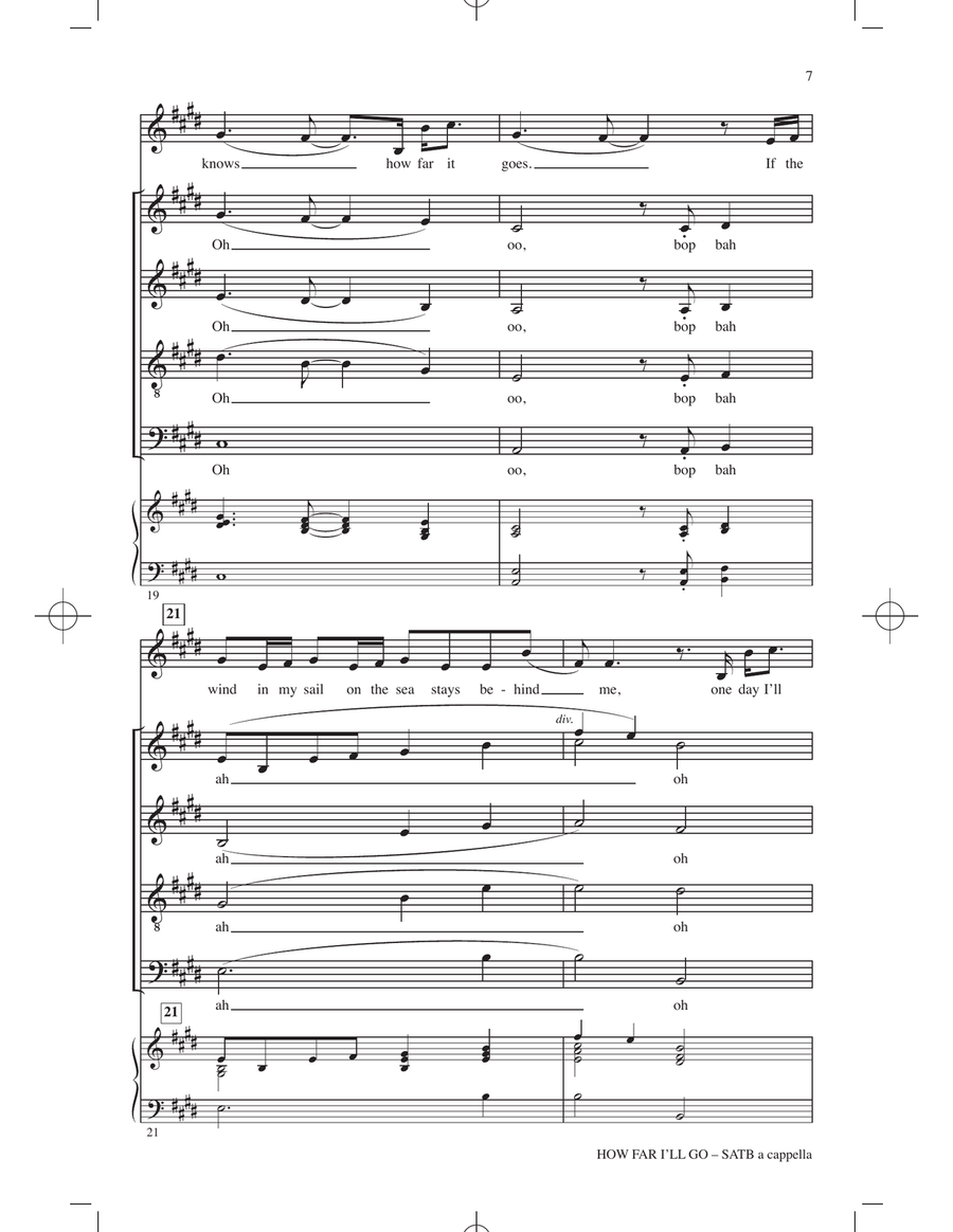 How Far I'll Go (from Moana) (arr. Kirby Shaw) 4-Part scores gallery preview page 6