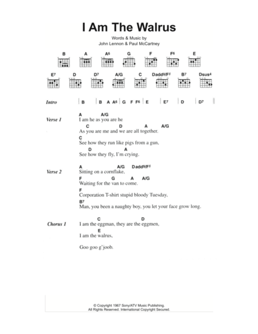 I Am The Walrus Acoustic Guitar scores gallery preview page 1