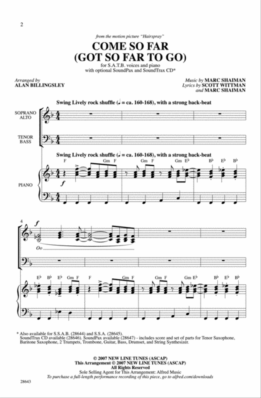 Come So Far (Got So Far to Go) 4-Part scores gallery preview page 2