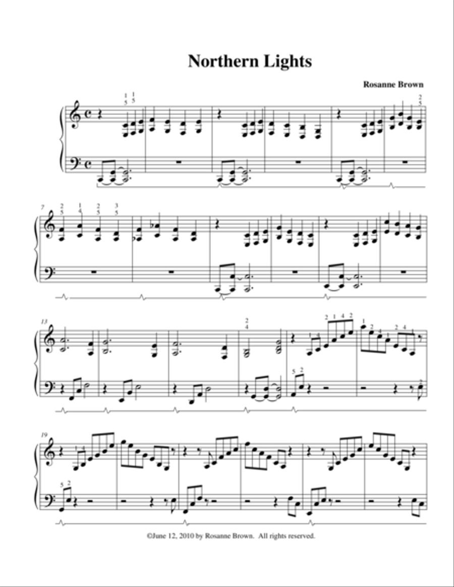 Northern Lights Piano Solo scores gallery preview page 1