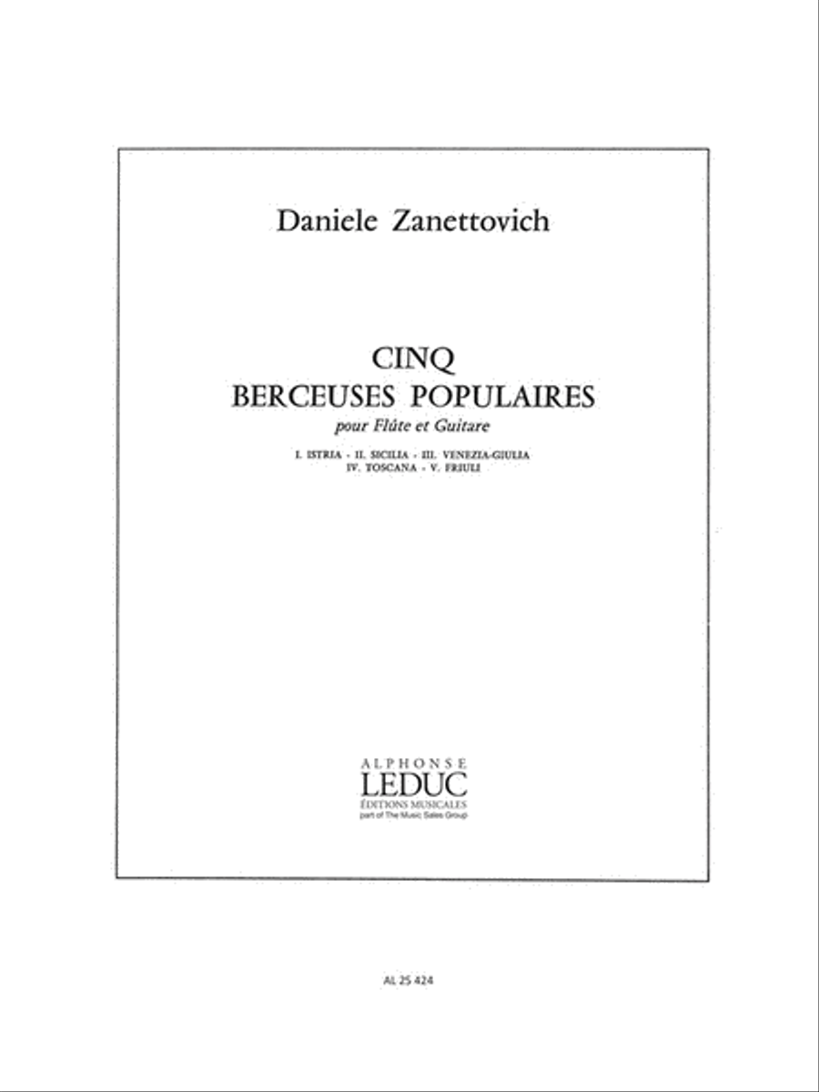 5 Berceuses Populaires (flute & Guitar) Flute Solo scores gallery preview page 1
